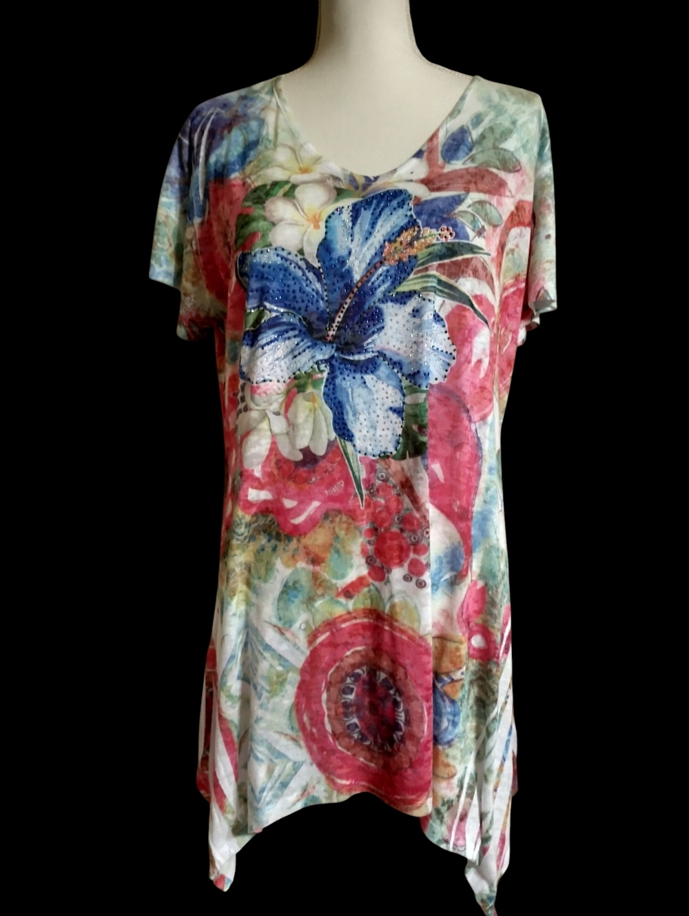 J-mode Floral V-Neck Tunic